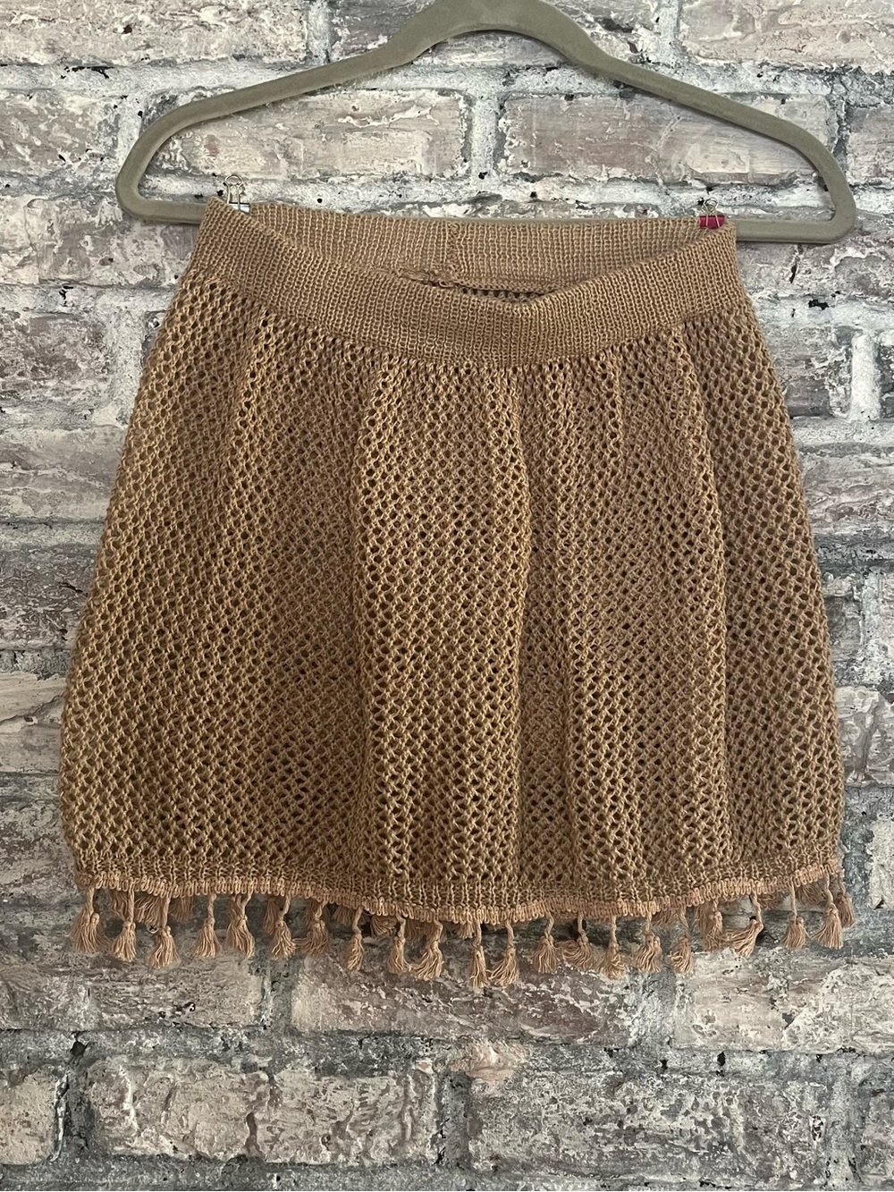 Knit Tassel Hem Mini Skirt- super cute over swim & I wore to a music festival